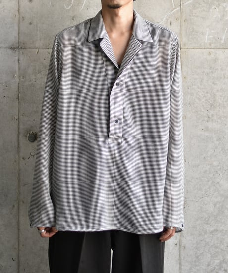 saby PULL OVER LAPEL SHIRTS - Bishu Japan Polyester Wool Viyella FAB-
