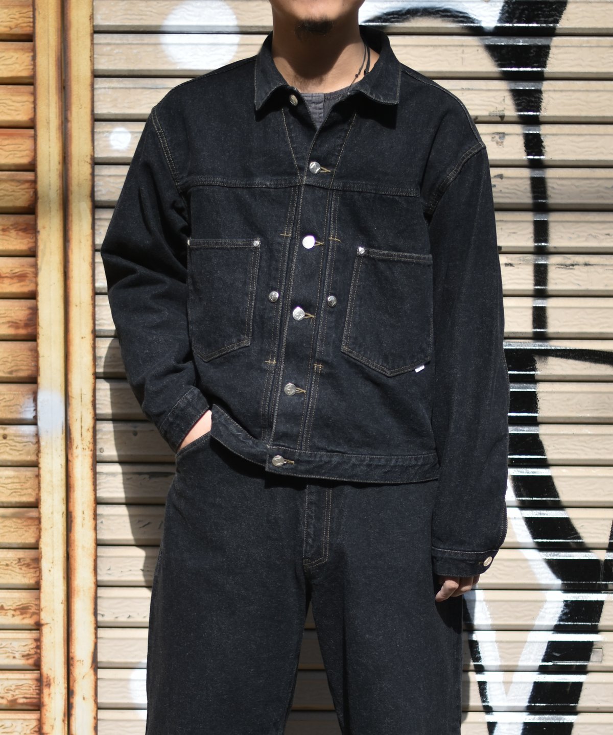 stabilizer gnz 黒 ジャケットセットアップ stand collar jacket 【black】 - horkew