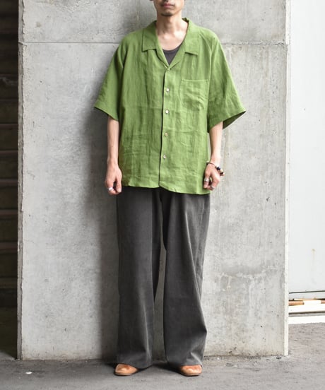 Gorsch the merry coachman European Linen Open Collar Raglan Short Sleeve Shirt