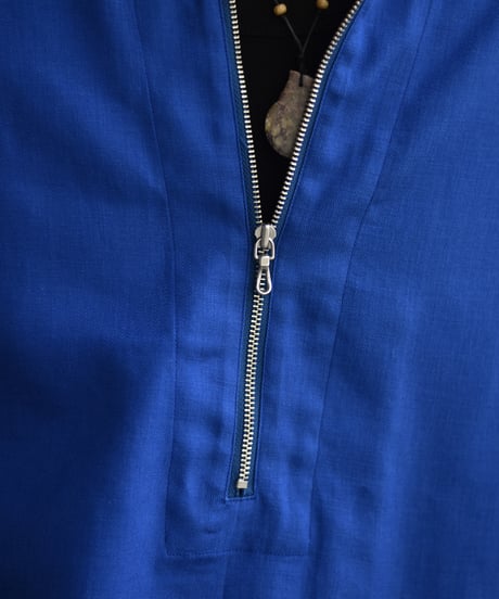 【LAST1】ULTERIOR  RAYON LINEN TWILL HALF-ZIP SHIRT