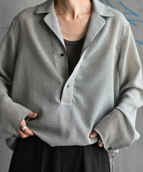 saby PULL OVER LAPEL SHIRTS - Bishu Japan Polyester Wool Viyella FAB-