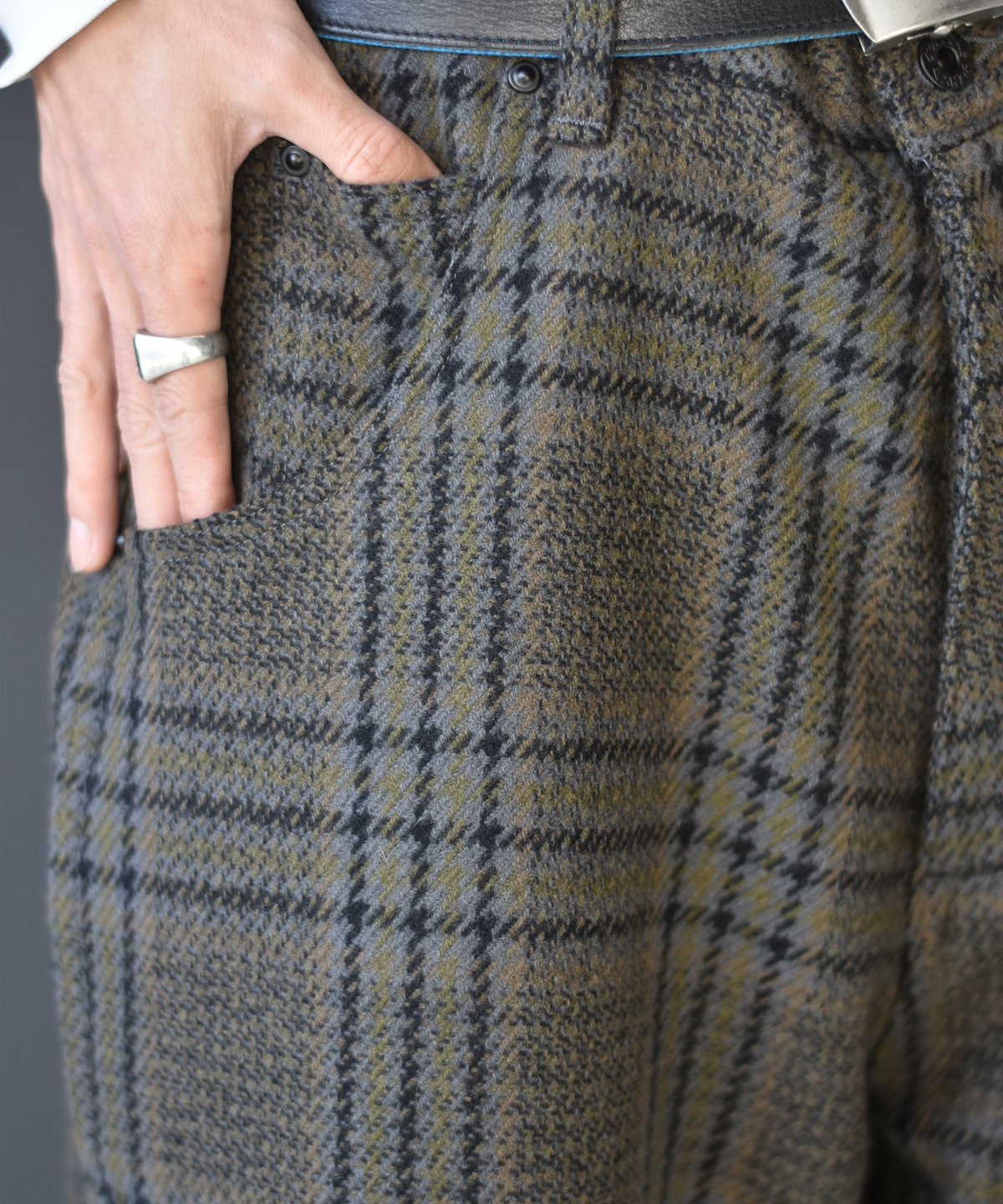Willow Pants P-029 gray-check | 45do｜refomed・Go