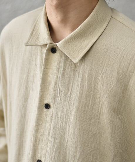 O project  WIDE FIT SHIRT/WASHED PANAMA COTTON LINEN