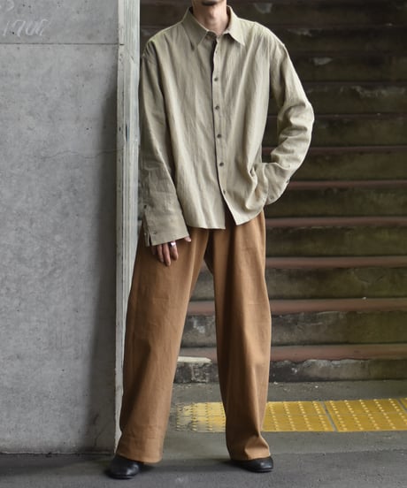 nakedgauge LINEN COTTON RANDOM COLOR HOUNDS TOOTH SHIRT LS
