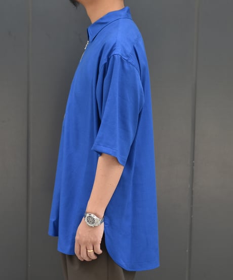 【LAST1】ULTERIOR  RAYON LINEN TWILL HALF-ZIP SHIRT