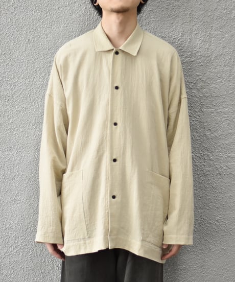 O project  WIDE FIT SHIRT/WASHED PANAMA COTTON LINEN
