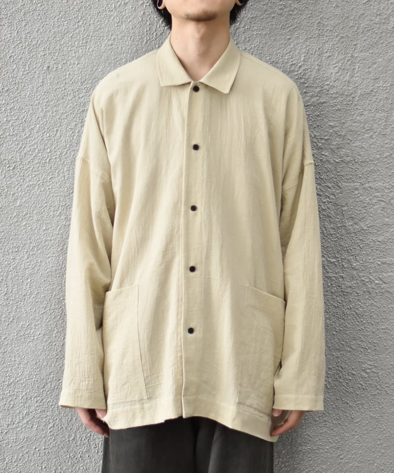 O project WIDE FIT SHIRT/WASHED PANAMA COTTON