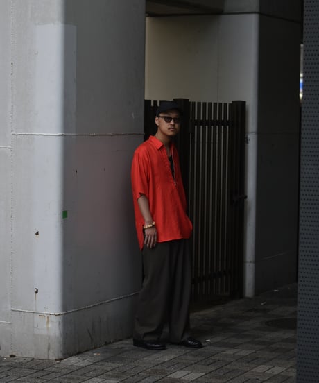 【LAST1】ULTERIOR  RAYON LINEN TWILL HALF-ZIP SHIRT