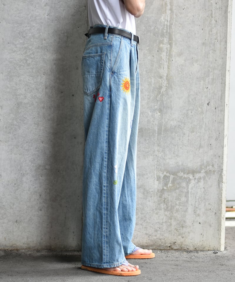 superNova. Embroidered wide selvedge jeans - Ol
