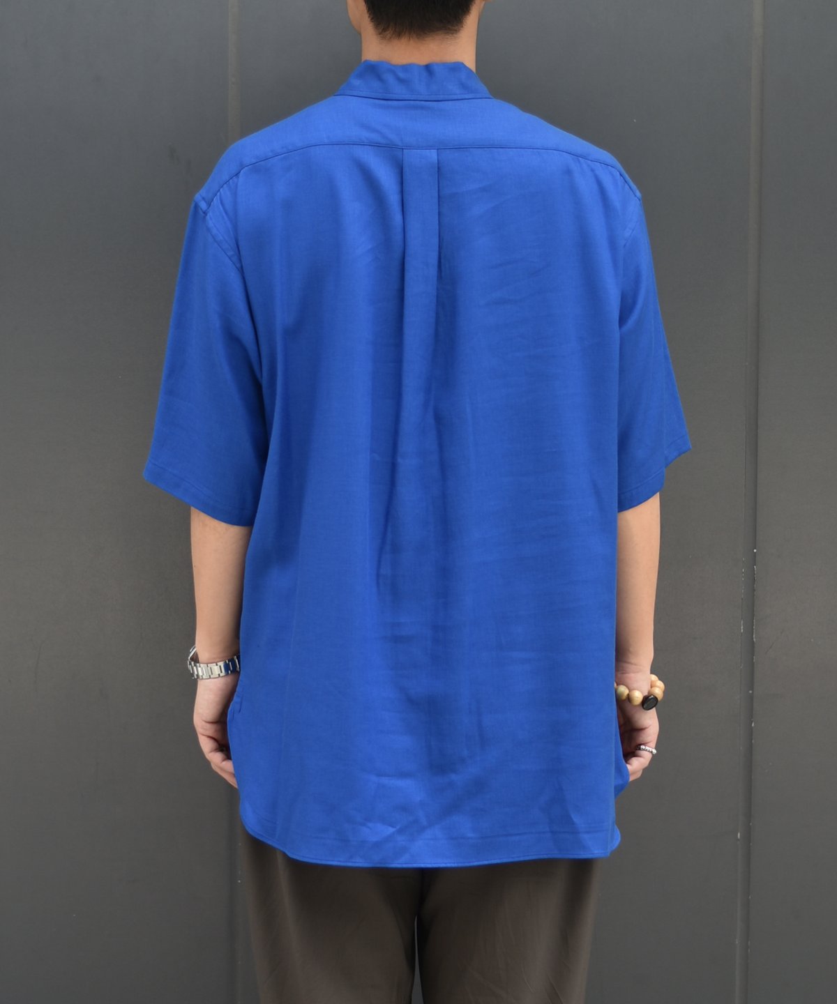 LAST1】ULTERIOR RAYON LINEN TWILL HALF-ZIP SHI