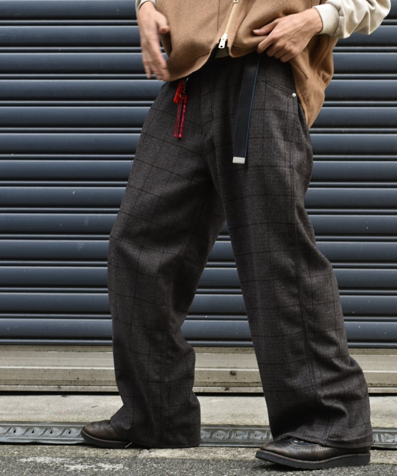 Willow pants p-018 ウール　ベイカーパンツ　ファティーグパンツ LAST1】Willow Pants P-018 wool check-45do exclu