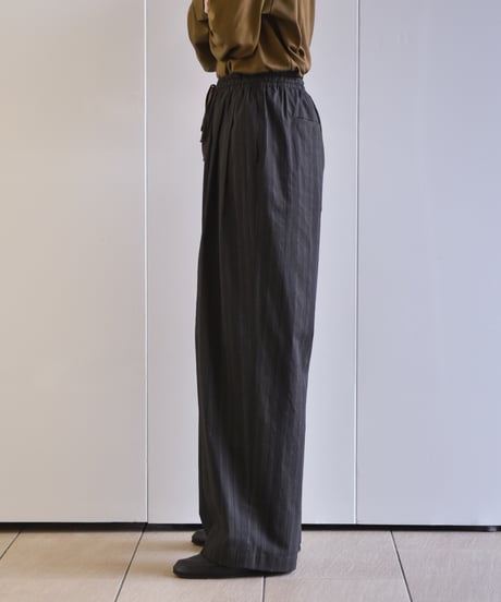 nakedgauge  MADRAS STRIPE WIDE EASY PANTS