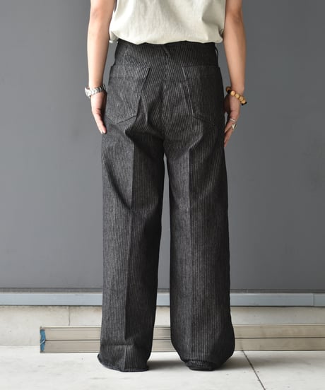 saby TUCK-BAGGY TYPE 2 - Stripe Denim One Wash -