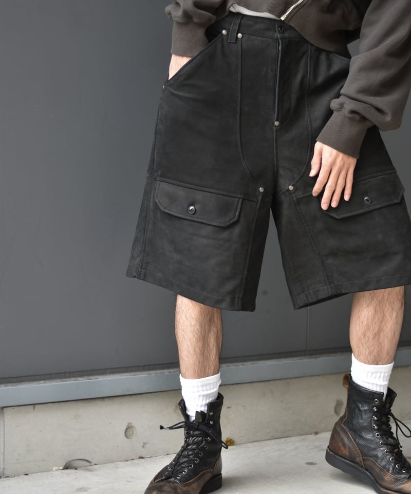 CCU ゴートレザー ショートパンツ WORK SHORTS CCU / WORK SHORTS -SHEEP- / シーシーユー / ACHROMA