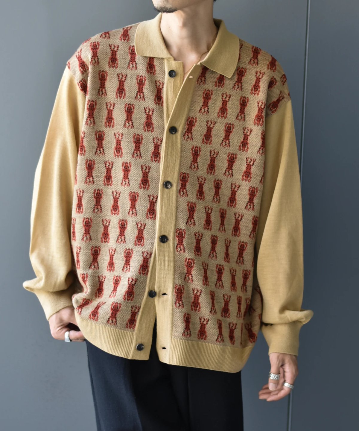 新品 NEZU YOHINTEN ジャカードシャツ NEZU YOHINTEN /チベタンタイガー JQニットシャツ | NEZU