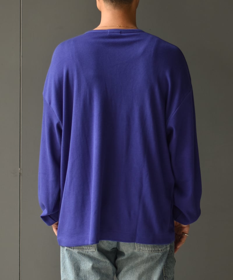 ULTERIOR C/CASH HONEYCOMB HENLEY-NECK TOP | 45