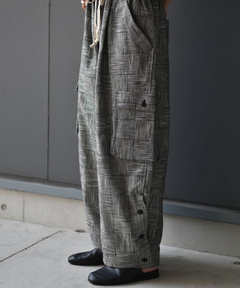 LAST1】O project EASY CARGO PANTS / BLOCK STRIP