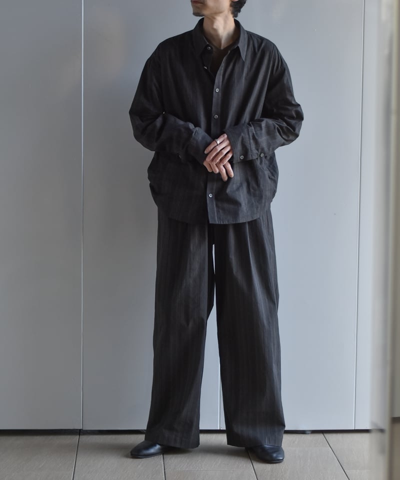 nakedgauge MADRAS STRIPE WIDE EASY PANTS | 45d