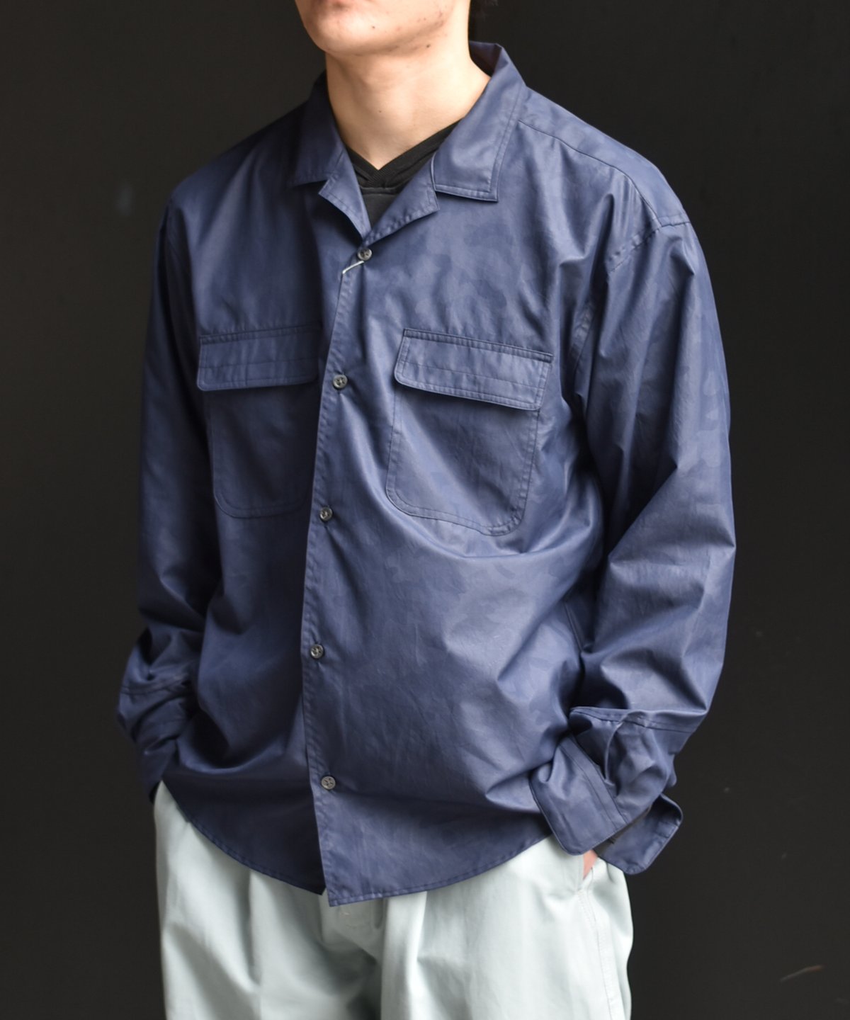 Rajabrooke青 長袖シャツ Rajabrooke青 長袖シャツ