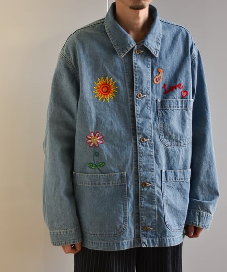 【LAST1】superNova. Embroidered coverall jacket - 9.5oz denim