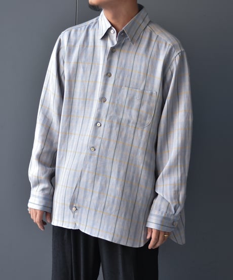 美品 23SS ULTERIOR チェック 半袖 スキッパー シャツ 721P▲ 美品 23SS ULTERIOR チェック 半袖 スキッパー シャツ 721P