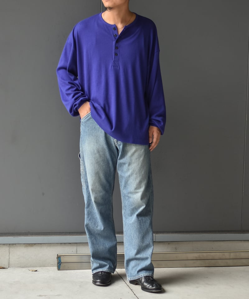 ULTERIOR C/CASH HONEYCOMB HENLEY-NECK TOP | 45