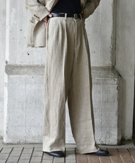 TUITACI HEAVY LINEN 2TUCK TROUSER