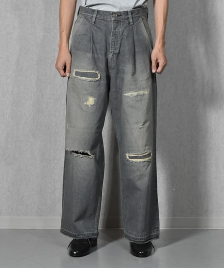 【LAST1】superNova. Selvedge wide jeans - Repair
