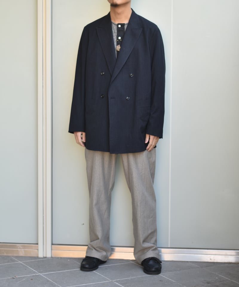 ULTERIOR SILK WOOL STRIPED OX DB JKT | 45do｜UL