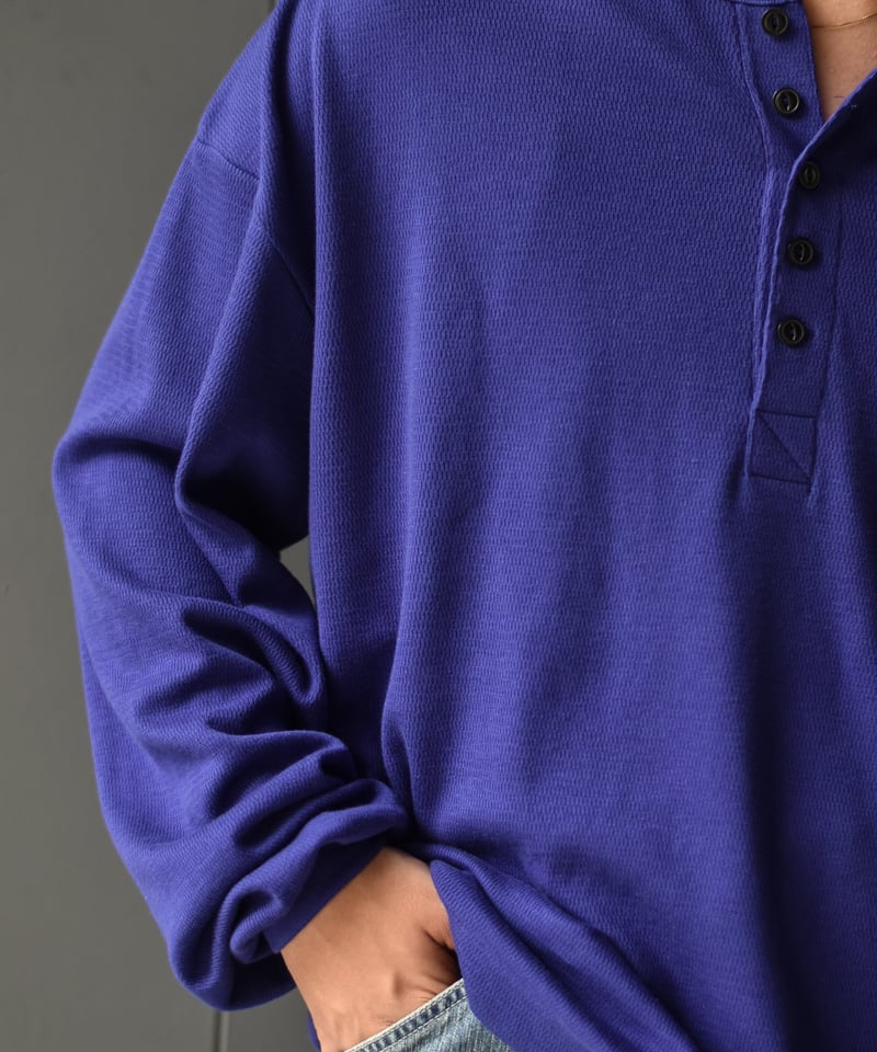 LAST1】ULTERIOR C/CASH HONEYCOMB HENLEY-NECK T
