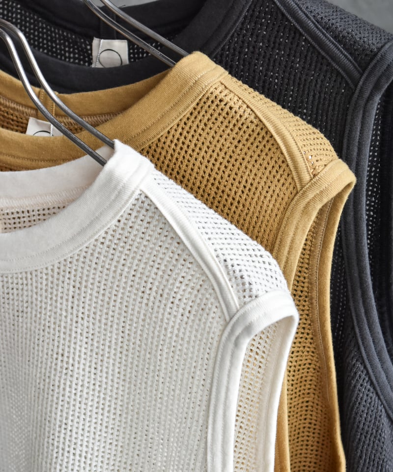 O project SLEEVELESS TEE / COTTON MESH | 45do｜