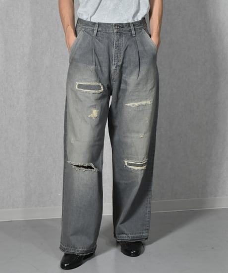 【LAST1】superNova. Selvedge wide jeans - Repair
