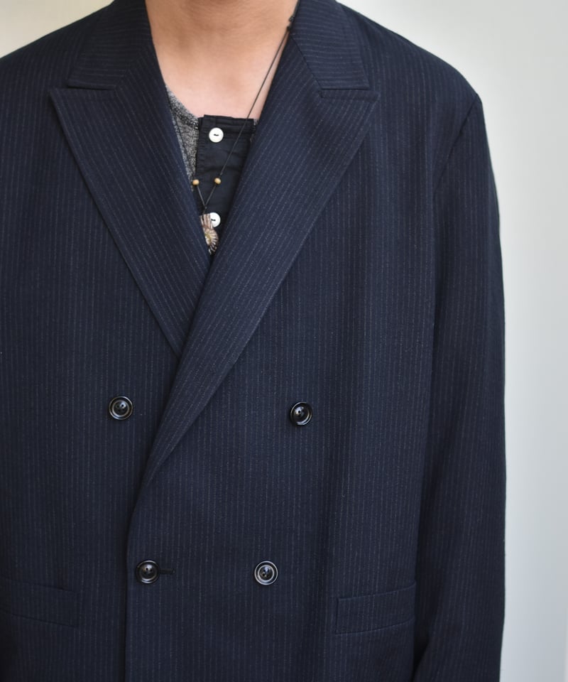 ULTERIOR SILK WOOL STRIPED OX DB JKT | 45do