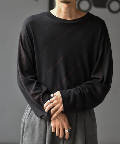 【LAST1】Gorsch the merry coachman Long Sleeve Ryukyu Indigo Dye soft Wool Knit Pullover