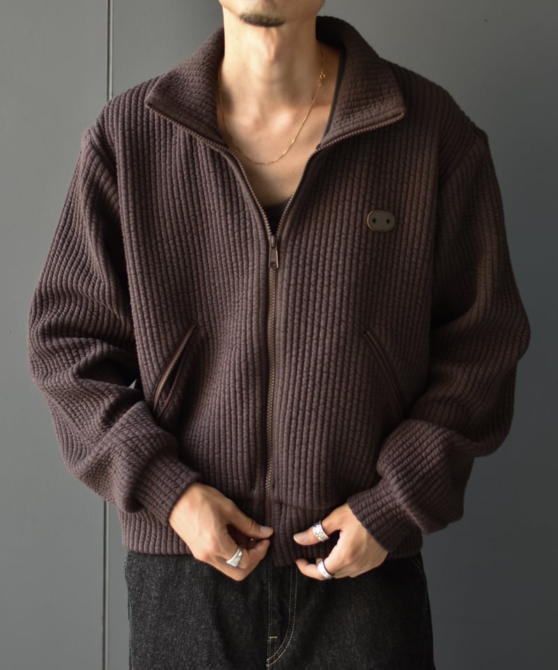 LAST1】MATSUFUJI Stripe Jacquard Stand Collar J