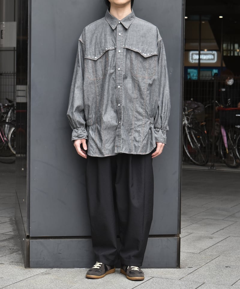 NAM BELLOWS DUNGAREE SHIRT - GEL STUDS | 45do｜U