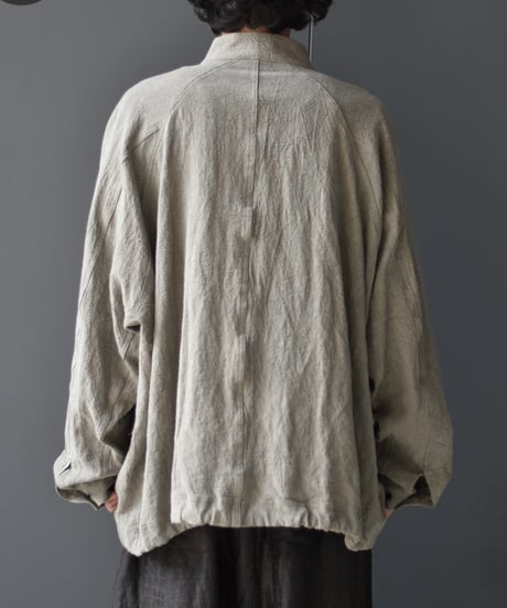 O project BOMBER BLOUSON-NATURAL DYED LINEN CANVAS