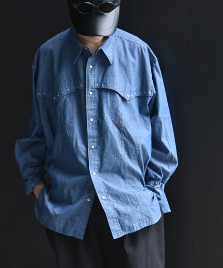 【LAST1】 NAM BELLOWS DUNGAREE SHIRT - GEL STUDS