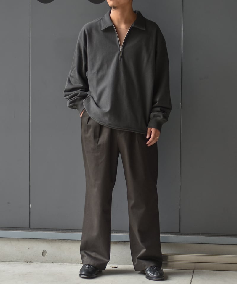 ULTERIOR WASHED VINTAGE TWILL TUCKED PANTS | 4