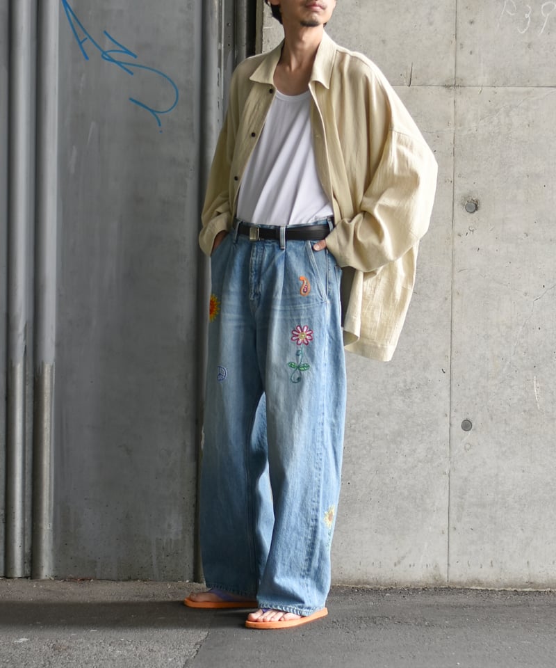 superNova. Embroidered wide selvedge jeans - Ol