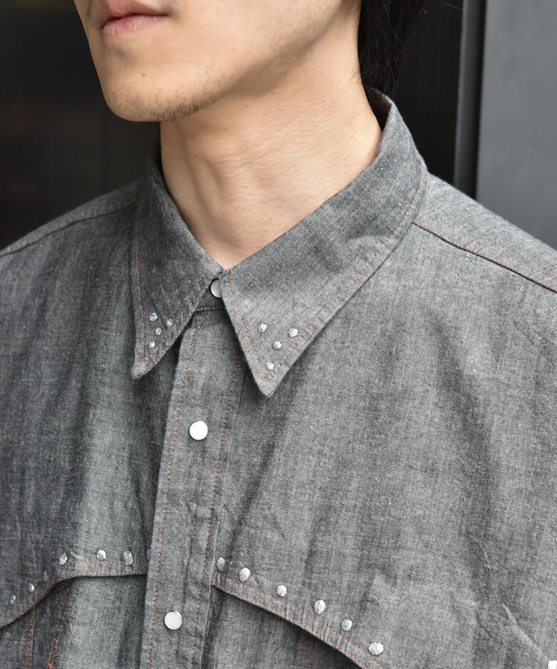 NAM BELLOWS DUNGAREE SHIRT - GEL STUDS | 45do｜U