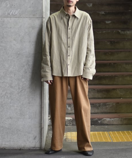 nakedgauge LINEN COTTON RANDOM COLOR HOUNDS TOOTH SHIRT LS