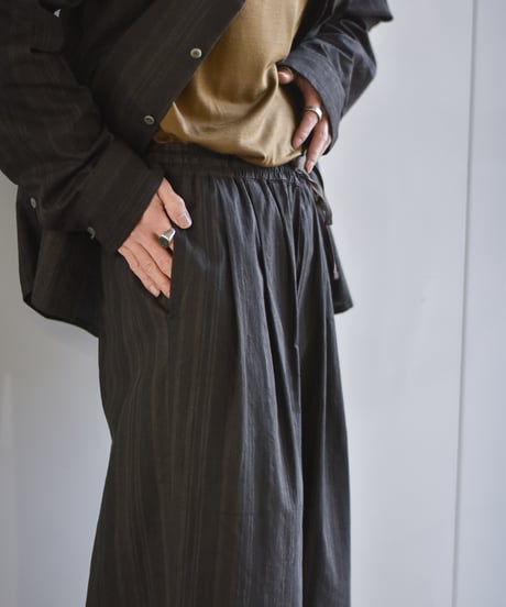 nakedgauge  MADRAS STRIPE WIDE EASY PANTS