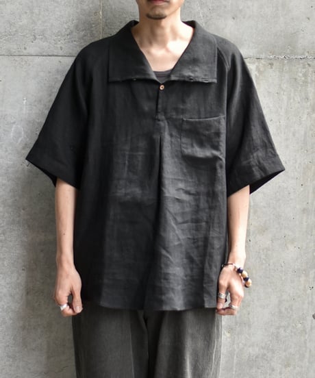 Gorsch the merry coachman European Linen Horizontal Open Raglan Short Sleeve Shirt