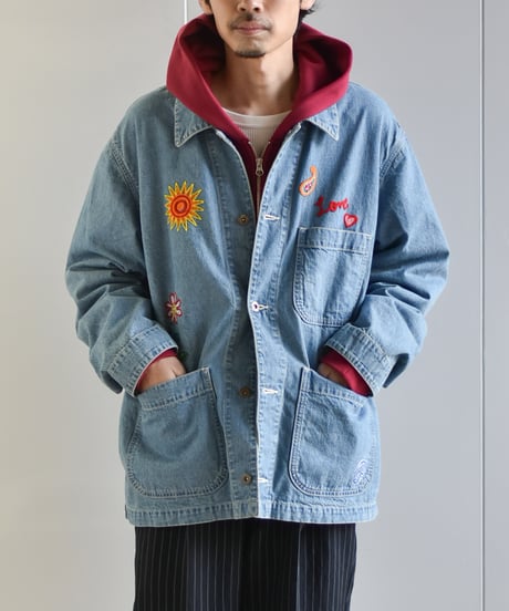 【LAST1】superNova. Embroidered coverall jacket - 9.5oz denim