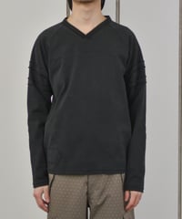 【LAST1】PARANOID V-neck Elbow Patch L/S T-Shirt