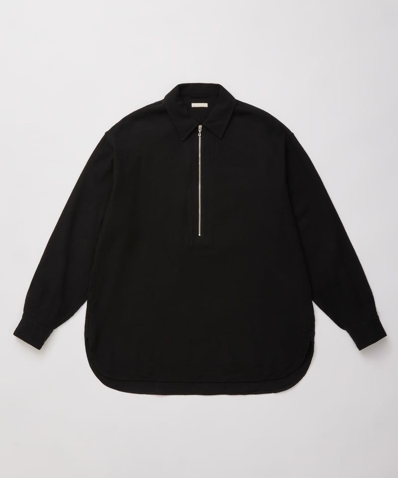 ULTERIOR WOOL SILK MESH HALF-ZIP SHIRT | 45do｜U