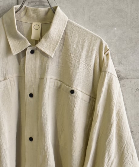 【LAST1】O project  OVERSIZED SHORT SLEEVE SHIRTS/FINE STRIP