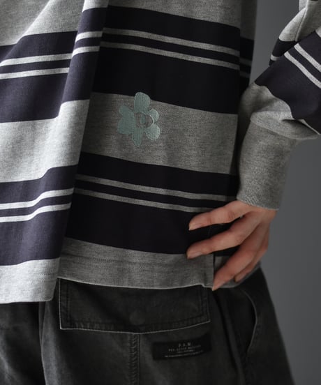 P.A.M. LINES IN TIME STRIPE MOCK NECK LS TOP