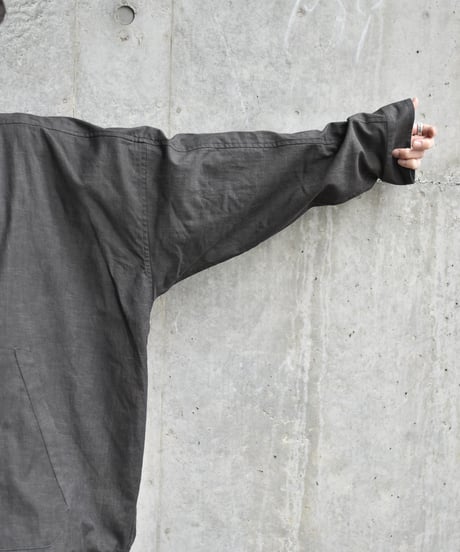 O project SKIPPER SHIRT/SUMI DYED SLUB CLOTH